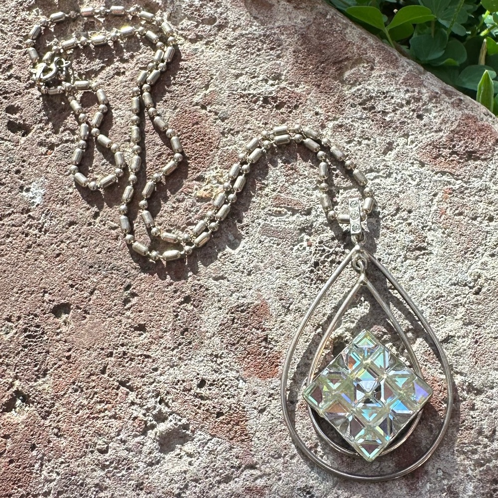 Vintage VSA Sterling Silver Swarovski Ice Necklace